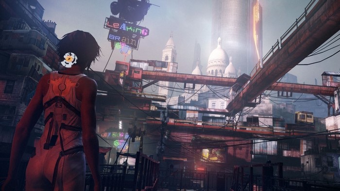 Nilin from Remember Me in a cyberpunk city