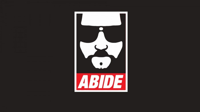 The Dude from The Big Lebowski Abide logo