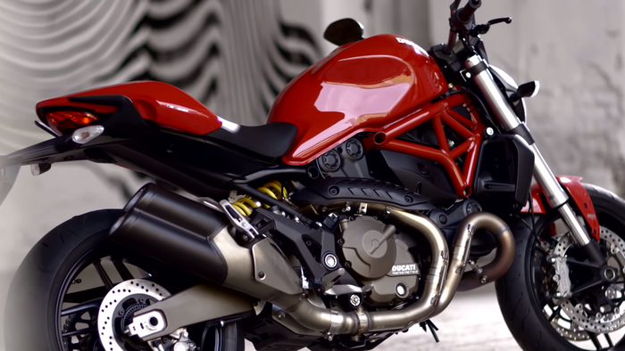 Red Ducati Monster 821 motorcycle