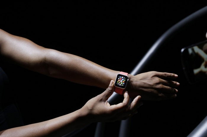 Person wearing an Apple Watch on their wrist