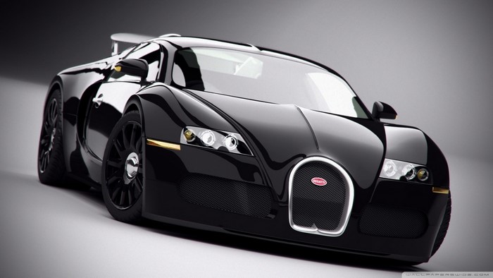 Black Bugatti Veyron sports car