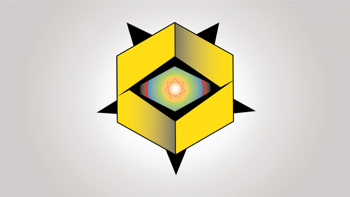 Abstract yellow geometric eye logo