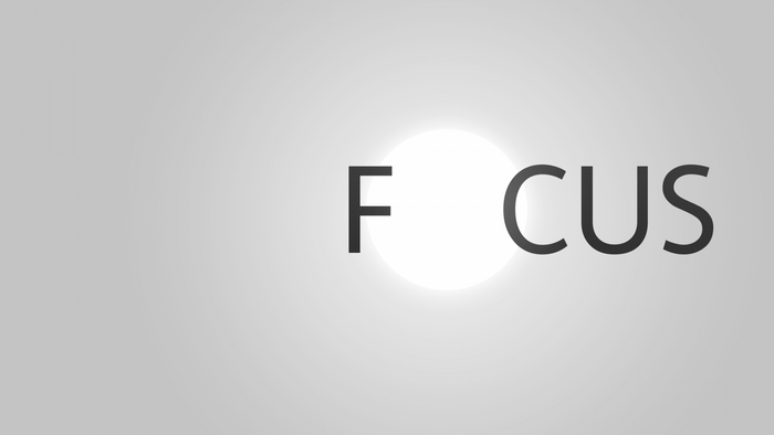 Minimalist typography artwork with the word FOCUS