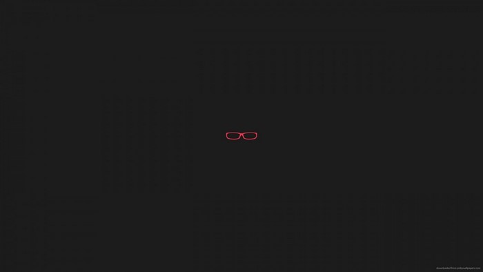 Minimalist red glasses on black background