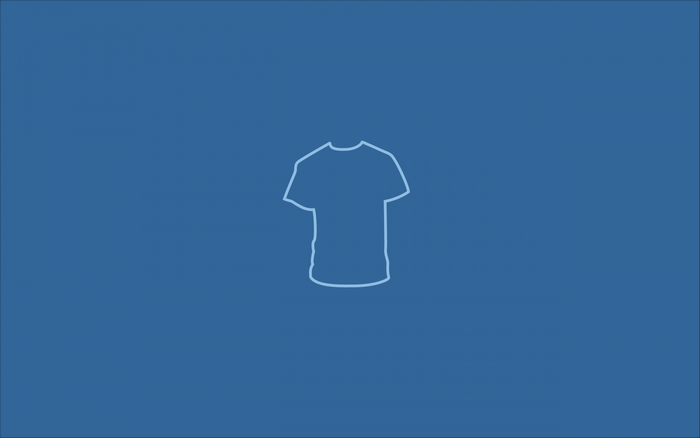 Minimalist t-shirt illustration on blue background