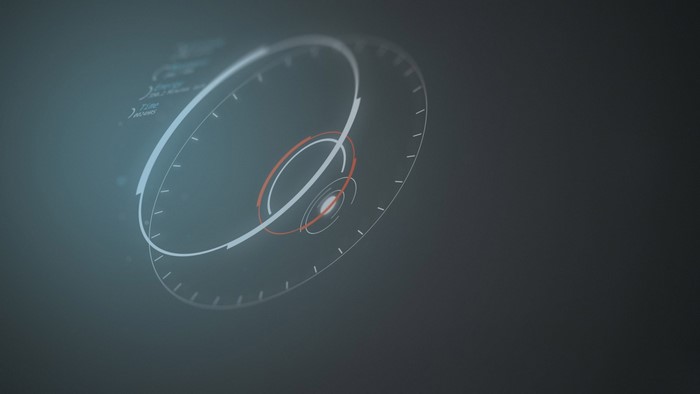 Futuristic HUD with concentric circles and lines