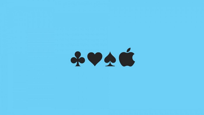 Clubs, Heart, Spades, and Apple Logo