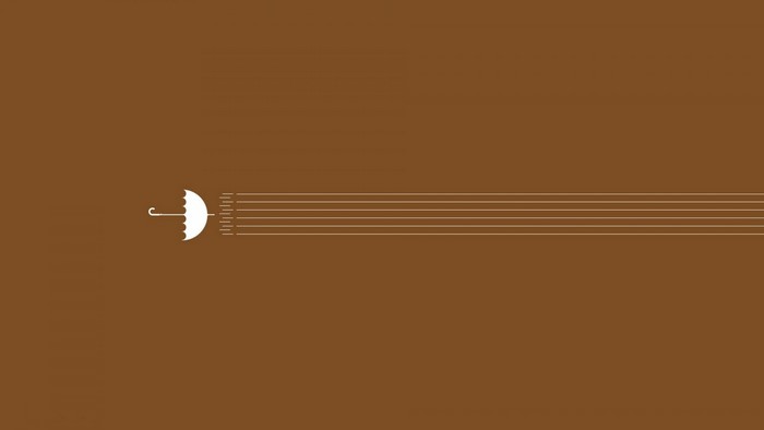Minimalist illustration of an umbrella with lines