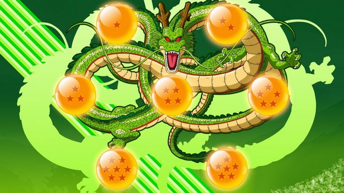 Shenron from Dragon Ball Z with Dragon Balls