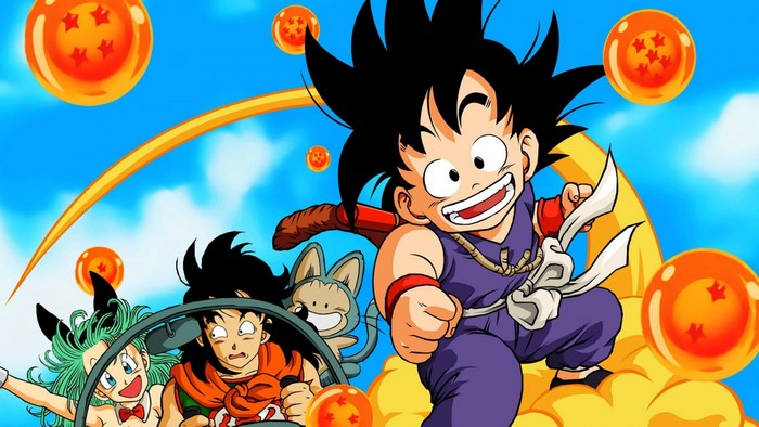 Goku and friends with Dragon Balls