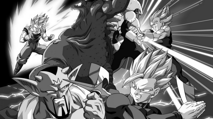 Dragon Ball Z characters fighting