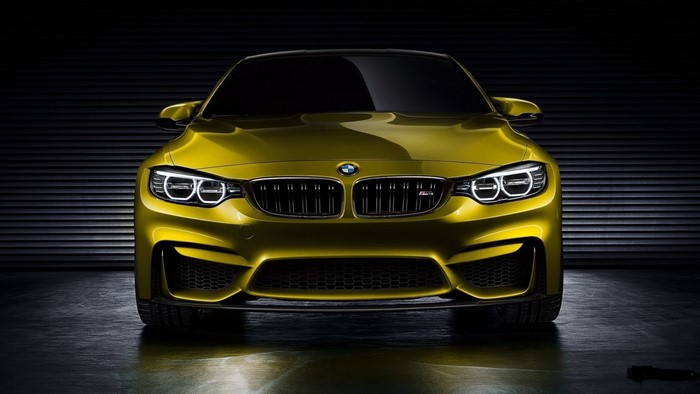 Yellow BMW M4 Coupe Front View