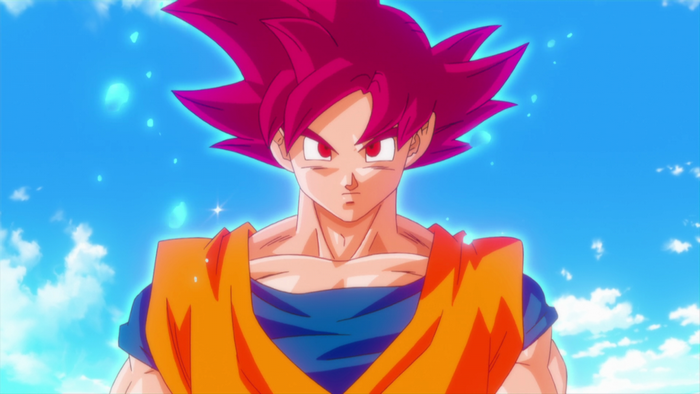 Son Goku in Super Saiyan God Form from Dragon Ball Super