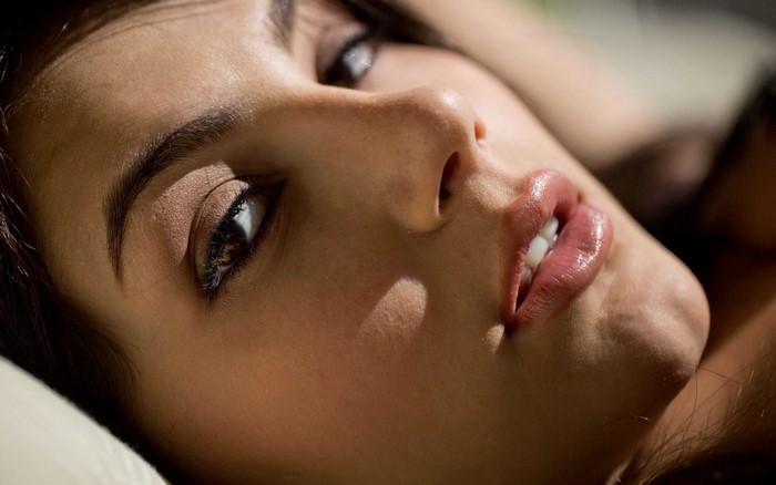 Close-Up Portrait of Woman with Juicy Lips