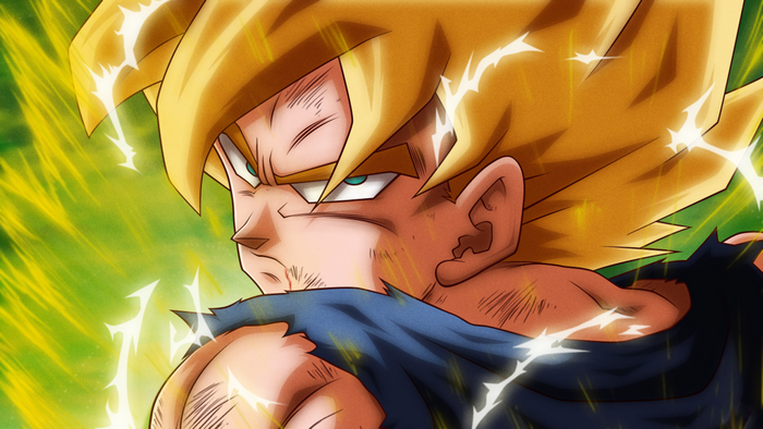 Goku from Dragon Ball Z powering up
