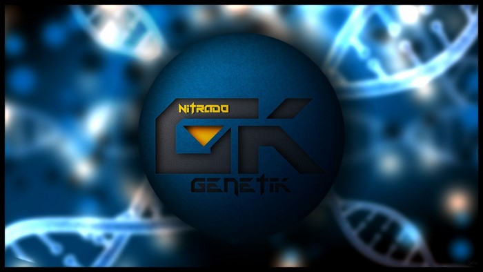GK Genetik Nitrado logo with DNA background