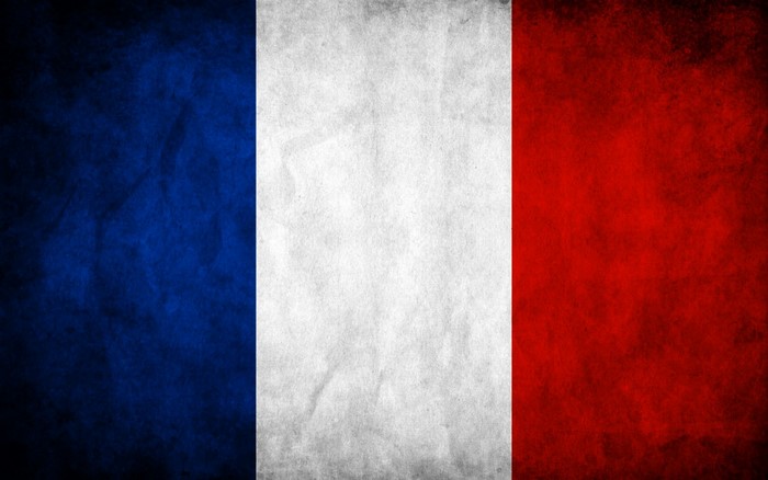 French flag with grunge texture