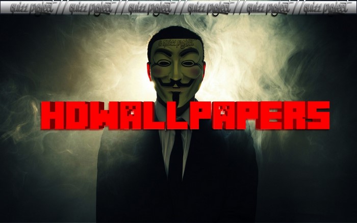 Anonymous Masked Man with "HDWALLPAPERS" Text