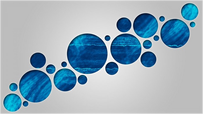Abstract blue marble circles pattern