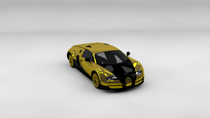 Gold and black Bugatti Veyron scale model
