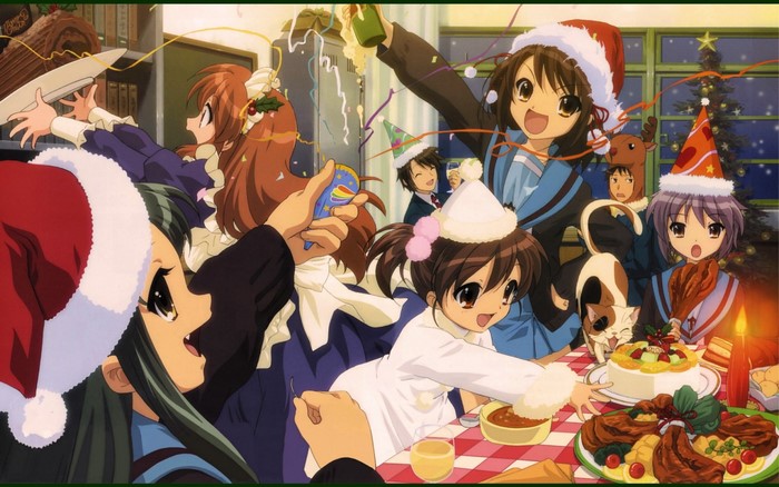 Christmas Party with Characters from The Melancholy of Haruhi Suzumiya