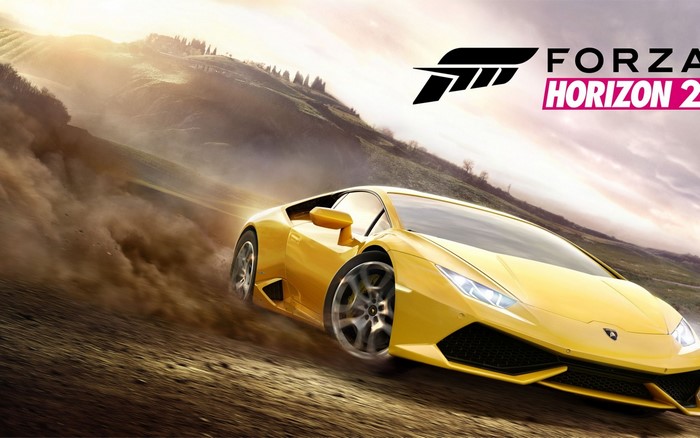 Yellow Lamborghini Aventador in Forza Horizon 2