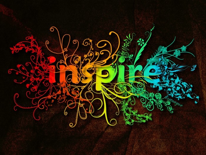 Inspire typography with colorful floral design