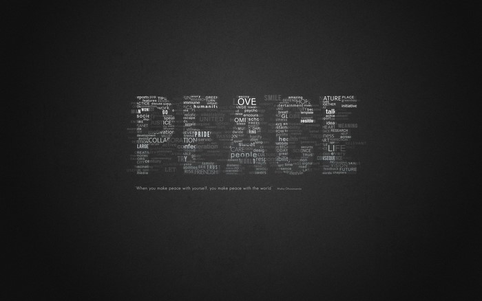 Peace quote text art