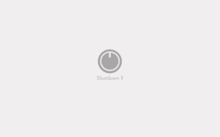 Shutdown prompt with power icon