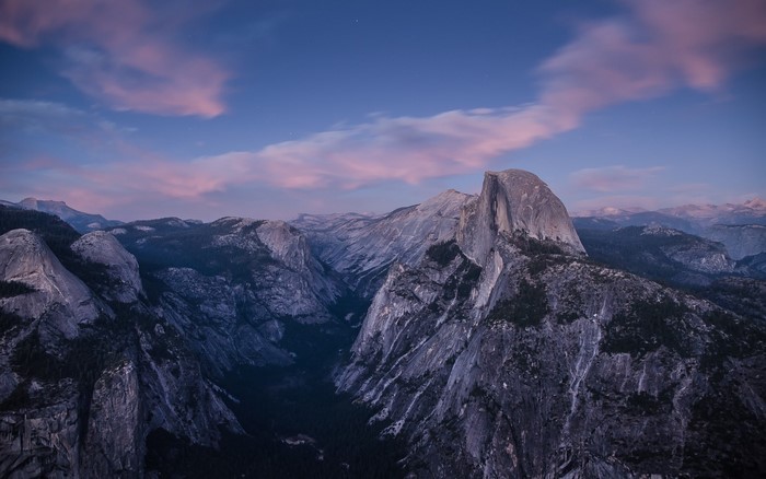 Half Dome Yosemite National Park at Dusk