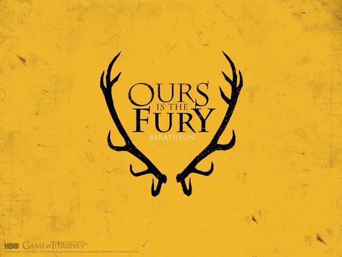 House Baratheon's 'Ours is the Fury' sigil from Game of Thrones