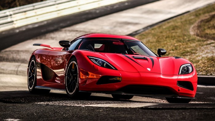 Red Koenigsegg Agera R Supercar on Race Track