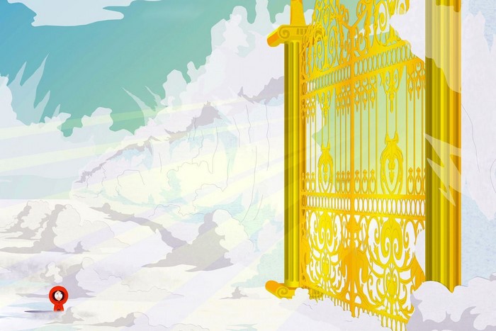 Kenny McCormick at the Gates of Heaven from South Park
