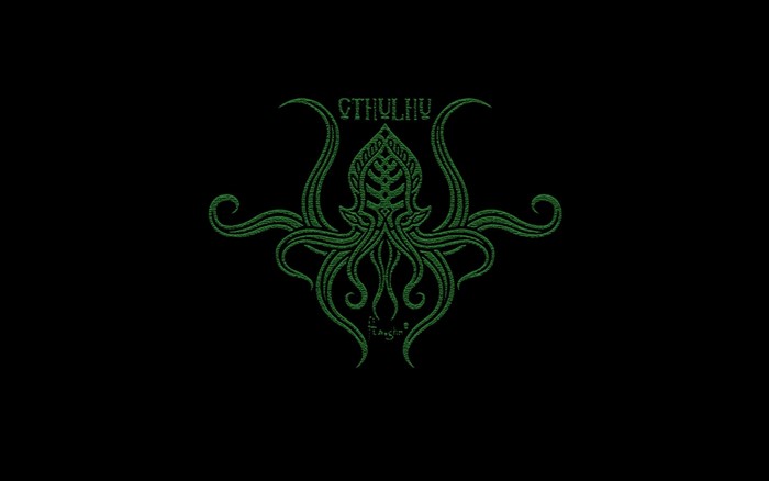 Cthulhu logo with tentacles and text