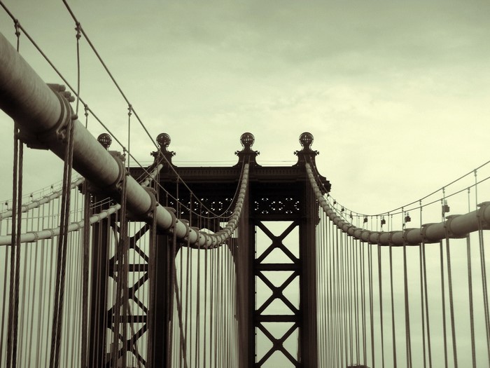 Manhattan Bridge suspension cables and tower