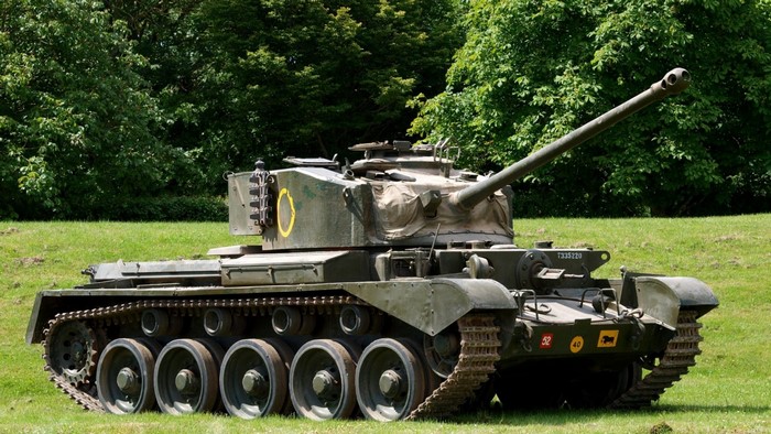 British Comet I tank on a grassy field