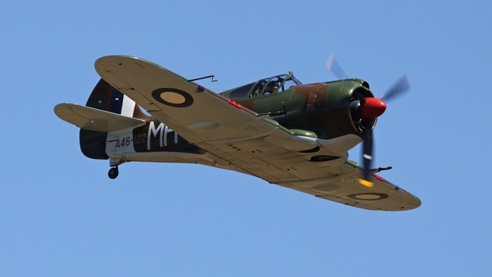 Military aircraft flying in the sky