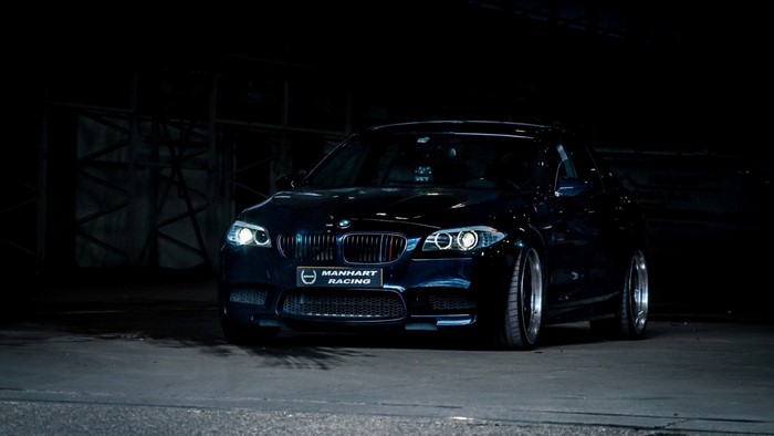 Black Manhart Racing BMW Sedan with Custom Wheels