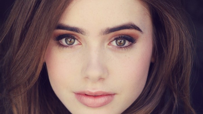 Close up portrait of Lily Collins