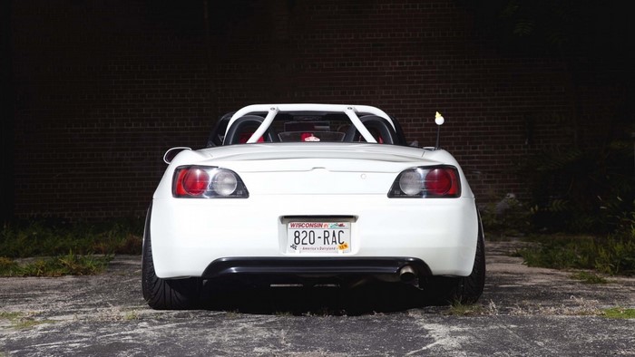 White Honda S2000 with Wisconsin license plate