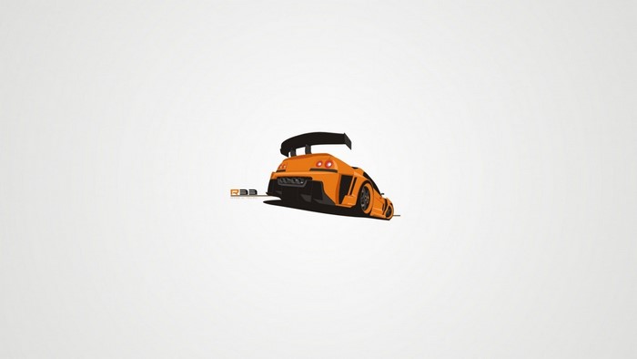 Orange Nissan GT-R R33 illustration