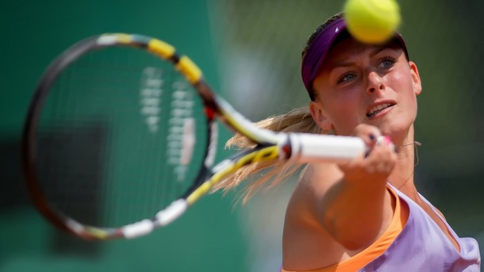 Woman playing tennis