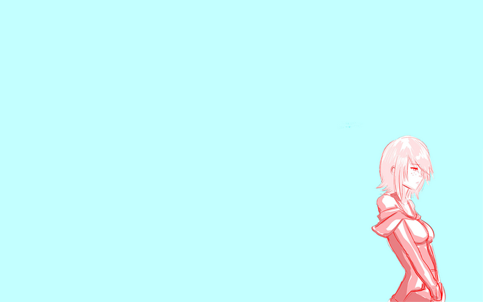Anime girl with pink hair and red outline
