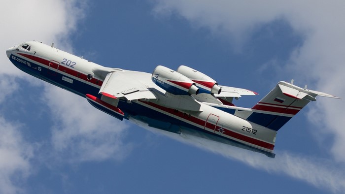 Beriyev Be-200 aircraft flying in the sky