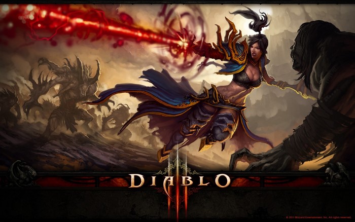 Diablo III: Witch Doctor fighting demons