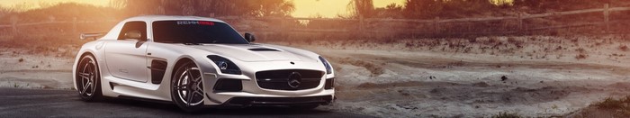 White Mercedes-Benz SLS AMG GT sports car