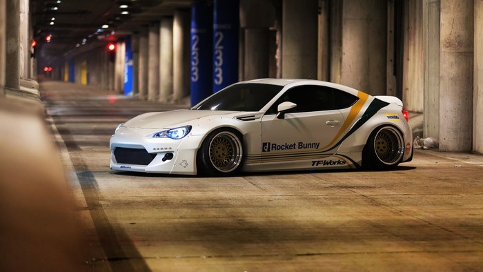 White Rocket Bunny TFWorks Sports Car
