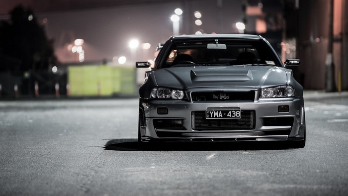 Nissan Skyline GT R R34 Sports Car at Night