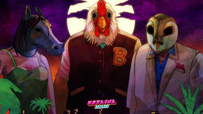 Hotline Miami characters with animal masks