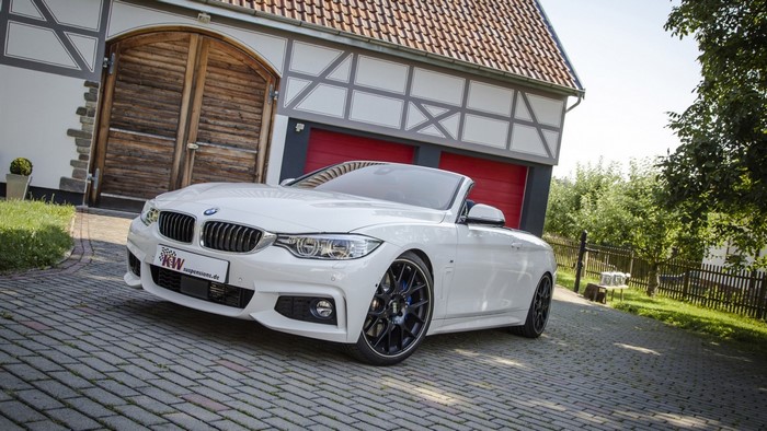 White BMW Convertible Sports Car Parked Outdoors